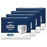 Amazon Basics Unisex Protective Underwear, Overnight Absorbency, Large, 56 Count, (4 Packs of 14)