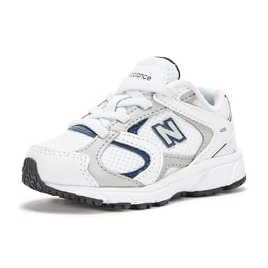 New Balance Kid's 408 V1 Bungee Sneaker, Nb 103 White/Natural Indigo, 8.5 W Toddler