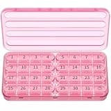 Zoksi Monthly Pill Organizer 1 Time a Day, 30 Day Pill Box Organizer Once a Day, One Month Large Pill Case for Travel, 31 Day Daily Medcine Container for Vitamins, Supplement & Medication (Pink)