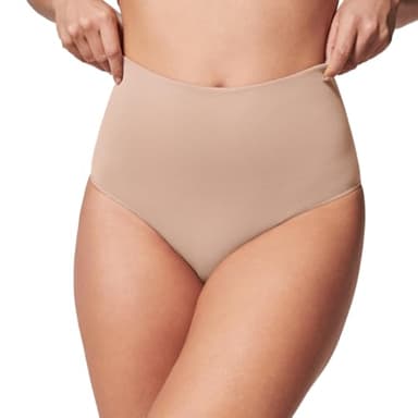 SPANX shape ExtraOrdinary Brief - Sculpting with Compression - Women's Shapewear Underwear - Recycled Nylon Fabric Blend - Toasted Oatmeal - X-Large