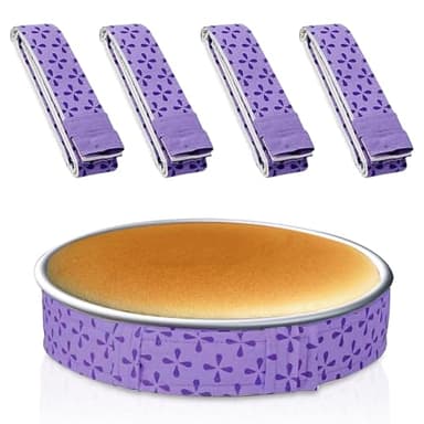 Bcautay 4 Pcs Baking Strips Cake Pan Dampen Strips Absorbent Thick Cotton Cake Strips for Kitchen Bakery Restaurant