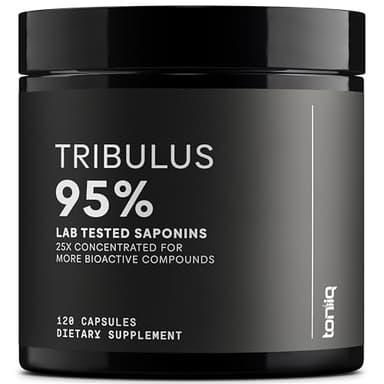 Toniiq Tribulus Terrestris for Men - Ultra High Potency 25:1 Extract with 95% Saponins - 1300mg Pure & Concentrated Formula - Third-Party Lab Tested for Purity & Quality - 120 Capsules
