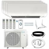 Daikin 36,000 BTU (12K + 12K + 12K + 12K) 20 SEER2 4-Zone Mini Split, Air Conditioner Heat Pump R-32 System with Maxwell 15 ft. Installation Kits and Wall Mounting Bracket