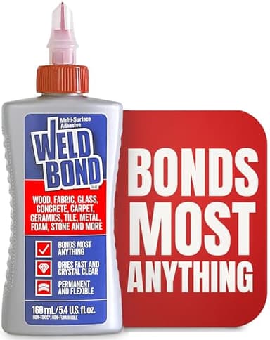 Weldbond Multi-Surface Strong Glue – Fast Drying Glue for Wood, Tile, Ceramic, Pottery, Glass, Metal & More – Heavy Duty Adhesive for Mosaic, Crafts, Wood Working & Repairs – 5.4oz (160ml), 1 Pack