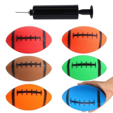 Shindel 6PCS Mini Inflatable Football, 6.3 inch Waterproof Footballs Toys for Kids Perfect Outdoor & Indoor Games, Summer Pool Beach Toy, Birthday & Football Lovers Party Favors
