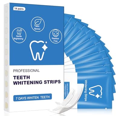 Teeth whitening Strip,28 Sensitivity Free Whitening Strips, Peroxide Free,14 Treatments Kit Professional and Safe Teeth whitening Strips
