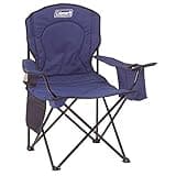 Coleman Portable Camping Quad Chair with 4-Can Cooler, Cushioned Seat & Back with Side Pockets & Cup Holder, Carry Bag Included