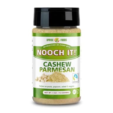 NOOCH IT Cashew Parmesan Cheese – 4oz | Dairy-Free, Organic, Fair Trade, Non-GMO, Gluten-Free | Plant-Based Cashew Cheese Topping & Parmesan Substitute for Pasta, Pizza & Popcorn