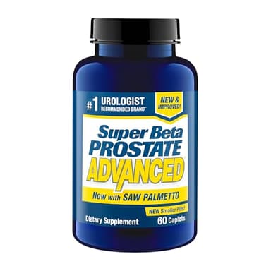 SUPER BETA PROSTATE Advanced with Saw Palmetto - Prostate Health Supplements for Men, Bladder & Urinary Support with Beta-sitosterol, Reishi, Saw Palmetto, Vitamin D, Zinc Oxide, Selenium - 60 Count