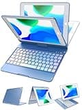 MMK iPad Keyboard Case for iPad 6th Gen 2018, iPad 5th Gen 2017, iPad Pro 9.7, iPad Air 2, iPad Air 1, Backlit 10 Color 360 Screen Rotation iPad Case with Keyboard, Auto Sleep/Wake - Ocean Blue