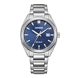 Citizen Men's Eco-Drive Classic Eco, Silver-Tone Stainless Steel Bracelet Watch, 3 Hand, Date (Model: BM7620-83L)