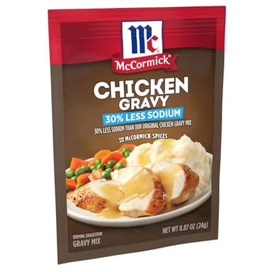 McCormick 30% Less Sodium Chicken Gravy Mix, 0.87 oz (Pack of 12)