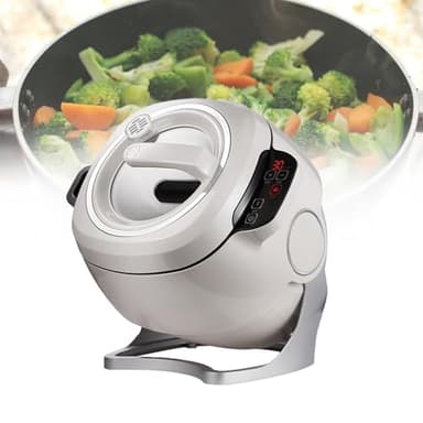 Jiayiyoux Electric Self Stirring Pot Automatic Cooking Machine, Automatic Pot Stirrer for Cooking, 360° Rotating Stir Fry Machine, Multi-Function Kitchen Robot for Stewing and Frying,220V 2000W