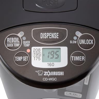 Zojirushi CD-WGC40TS Micom Water Boiler & Warmer 4.0 Liter, Silver Dark Brown, PFAS-free & BPA-free