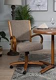 AW Furniture Casual Dining Cushion Swivel and Tilt Rolling Caster Chair