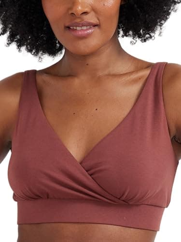 HATCH The Dream Feed Nursing & Sleep Bra, Stretchy & Wireless with Crossover Pull-Down Design for Breastfeeding, Anise, Small