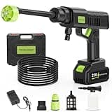 ToCzernobgol Cordless Pressure Washer,Portable Power Washer with Battery Operated,6-in-1 Nozzle Small High Pressure Car Washer Machine for Car Home Floor Garden Watering