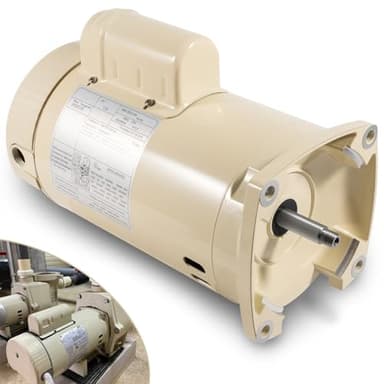 355010S Pool Pump Motor Energy Efficient Pool Pump Replacement Motor Parts For WhisperFlo High Performance Pool Pumps WFE-4 & WFE-26, 1 HP, 115/208-230 Volts, 1 Speed, SF/WF, Square Flange Pool Motor