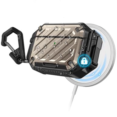 SUPCASE for AirPods Pro 3 Case with Lock & Carabiner, [IP68 Waterproof] [Military-Grade Protection] [Supports Wireless Charging] Anti-Scratch Hard Shell Cover for AirPods Pro 3rd Gen, Desert