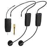 oxxyeeKS Wireless Microphone System for 2 People,160ft Range, 2.4G Dual Wireless Headset Mics for Karaoke Speaker, Amplifier, Mic Speakers, PA System, Yoga,Teaching, Fitness