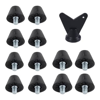 12pcs Football Boot Studs, 0.51in & 0.63in Plastic Soccer Cleats Replacement Spikes with Nail Remover Rugby Soccer Screw-in Spikes for Firm Surfaces Outdoor Athletic Training
