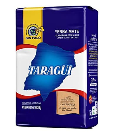 Taragüi Yerba Mate No Stems, 1kg - 2.2 lbs (Blue Pack)