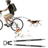 Hemkaukau Rotating Dog Bike Leash for 2 Dogs Flexible Quick Release Bicycle Attachment Hand Free Exerciser Leashes for Safe Cycling Walking Active Pet Parents