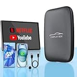 4 in 1 Wireless Carplay & Android Auto Wireless Adapter - 2025 Upgrade Magic CarPlay Ai Box Streaming Video Fits Netflix/YouTube/TF Card, CarPlay Wireless Adapter