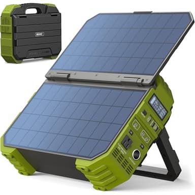 BROWEY Portable Power Station, 1000W (Peak 2000W) Solar Generator with Built-in Solar Panel, 614WH LiFePO4 Battery Pack, AC/DC/USB/PD Outputs, for Outdoor Camping, RV Travel, Emergency Preparedness