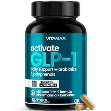 GLP-1 Support Supplement for Weight Management & Appetite Control for Men & Women – With Akkermansia, Berberine, Inulin, EGCG, Probiotics & Polyphenols for Gut Health, Digestion, Hunger & Cravings