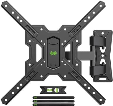 USX MOUNT UL Listed Full Motion TV Mount, Swivel Articulating Tilt TV Wall Mount for 26-65 Inch LED, 4K, Wall Mount Bracket with VESA 400x400mm Up to 77lbs, Perfect Center Design -XMM006-1