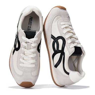 Project Cloud Womens Shoes with Memory Foam Insole Trendy Sneakers for Women - Lightweight & Non-Slip Womens Sneakers Walking Shoes for Women Footwear(Lowy,Whit,11) White