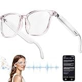 celpack Smart Glasses with AI,Bluetooth Glasses with 110+ Translation,Smart Glasses for Men&Woman,Multifunctional Bluetooth Glasses for Women (White)