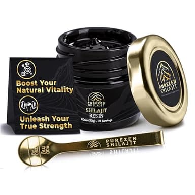 Shilajit Pure Himalayan Organic Resin 800mg with 77.66% Fulvic Acid, 85+ Trace Minerals from 17,000 ft Himalayas – Natural Energy, Stamina & Muscle Support for Men & Women, Lab-Tested 30g