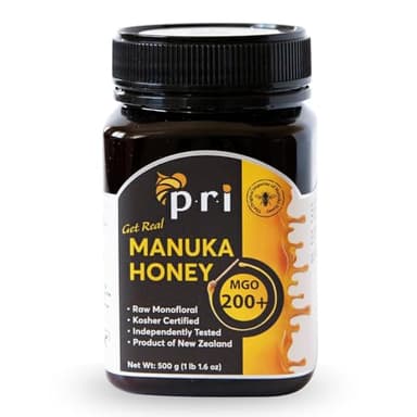 P.R.I Manuka Honey MGO 200+, Monofloral Raw New Zealand Honey, Cool‑Processed & 100% Traceable (500g/1.1lb)