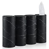 SINGARO Car Tissue Holder, 4 Pack Car Cup Holder Facial Tissues with Kleenex Travel Tissue Bag, Quick and Convenient Flower Combination Car Tissue Box(4 Canisters/200 Tissues) Black
