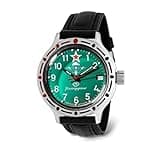 Vostok | Amphibia 420307 VDV Airborne Troops Automatic Wrist Watch | Black Leather Band B®