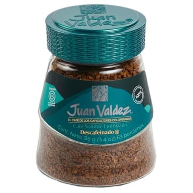 Juan Valdez Decaffeinated Freeze Dried Coffee 3.5 OZ - Premium Colombian Coffee (Pack of 2)