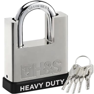 H&S High Security Padlock with Key - 60mm Key Pad Lock for Storage Unit - Alloy Steel Indoor and Outdoor Padlock with 5 Keys