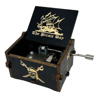 Youtang Pirates of The Caribbean Music Box Hand Crank Musical Box Carved Wooden,Play (Davy Jone's Theme, Black)