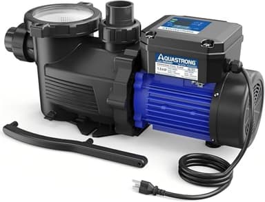 AQUASTRONG In/Above Ground Pool Pump, High Flow (Dual Speed with Timer, 1.5HP, 115V, 4975 GPH)