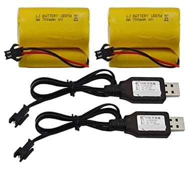 Blomiky Staked Trapezoid 6.0V 700mAh Nicd Rechargeable Battery for RC Stunt Car and Q60 Q61 1/16 Military RC Truck / SL01 Battery 2 Pack