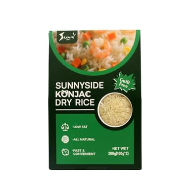 Sunnyside Konnyaku Shirataki Rice, 1 Pack — Low Carb Rice Alternative, Zero Sugar, High Fiber, Keto Vegan Gluten Free, Ready in 10 Minutes, 200g