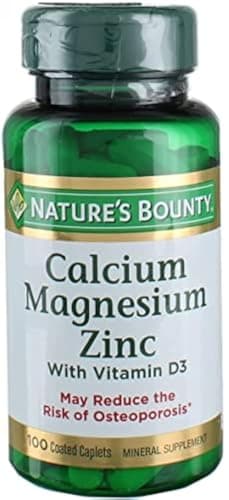 Nb VIT Cal/Mag/Zinc Size 100s Nature's Bounty Calcium-Magnesium-Zinc Caplets 100 Count
