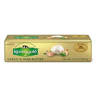 kerrygold Imported Garlic and Herbed Butter AllNatural Butter Made with Milk from GrassFed Cows, Sweet, 3.5 Ounce