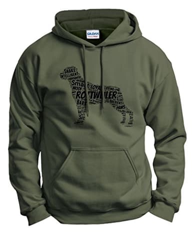 Dog Owner Gift Rottweiler Word Art Dog Puppy Owner Gift Hoodie Sweatshirt Large MlGrn Military Green [PPP]