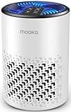 Air Purifiers for Bedroom Home, MOOKA HEPA Air Purifier for Home Pets with Fragrance Sponge for Smoke Dust Pollen Dander Odor, Small Air Cleaner with Sleep Mode Night Light Timer, KJ067L, White