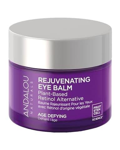 Andalou Naturals Age Defying Rejuvenating Eye Balm - Plant-Based Retinol Alternative - Gentle, Hydrating Eye Cream With Bakuchiol to Help Reduce Appearance of Wrinkles - 0.45 Oz