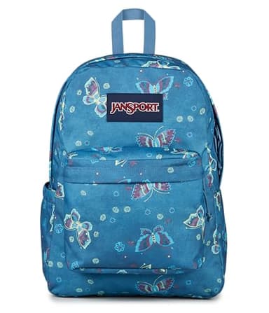JanSport SuperBreak Plus Backpack with Padded 15-inch Laptop Sleeve and Integrated Bottle Pocket - Spacious and Durable Daypack for Work and Travel - Butterfly Baddie