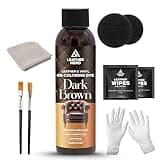 Leather Hero Leather Restorer for Couches - Leather Color Restorer, Scratch Remover, Leather Recoloring Balm, Leather Couch Paint, Non-Toxic, Made in USA (Dark Brown)